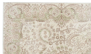 Beige Over Dyed Vintage Rug 5'5'' x 9'4'' ft 166 x 284 cm