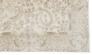 Beige Over Dyed Vintage Rug 5'5'' x 9'4'' ft 166 x 284 cm