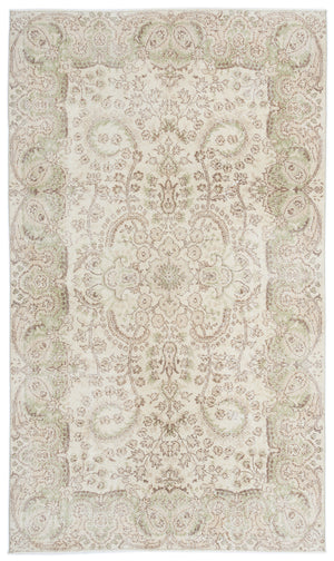 Beige Over Dyed Vintage Rug 5'5'' x 9'4'' ft 166 x 284 cm