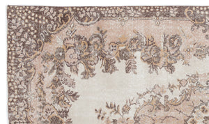 Beige Over Dyed Vintage Rug 5'9'' x 9'10'' ft 176 x 300 cm