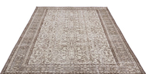 Beige Over Dyed Vintage Rug 5'9'' x 8'11'' ft 176 x 272 cm