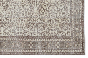 Beige Over Dyed Vintage Rug 5'9'' x 8'11'' ft 176 x 272 cm