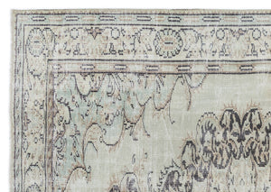 Beige Over Dyed Vintage Rug 6'0'' x 8'8'' ft 183 x 263 cm