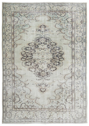 Beige Over Dyed Vintage Rug 6'0'' x 8'8'' ft 183 x 263 cm