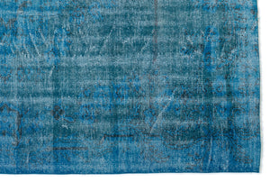Turquoise Over Dyed Vintage Rug 5'9'' x 8'8'' ft 176 x 263 cm