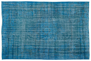 Turquoise Over Dyed Vintage Rug 5'9'' x 8'8'' ft 176 x 263 cm
