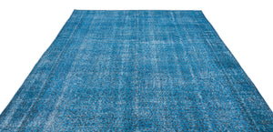 Turquoise Over Dyed Vintage Rug 7'1'' x 10'4'' ft 215 x 315 cm