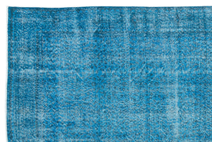 Turquoise Over Dyed Vintage Rug 7'1'' x 10'4'' ft 215 x 315 cm