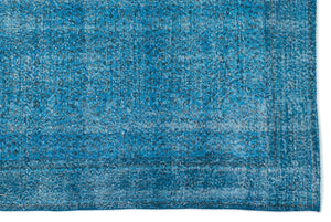 Turquoise Over Dyed Vintage Rug 7'1'' x 10'4'' ft 215 x 315 cm