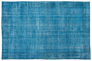 Turquoise Over Dyed Vintage Rug 7'1'' x 10'4'' ft 215 x 315 cm