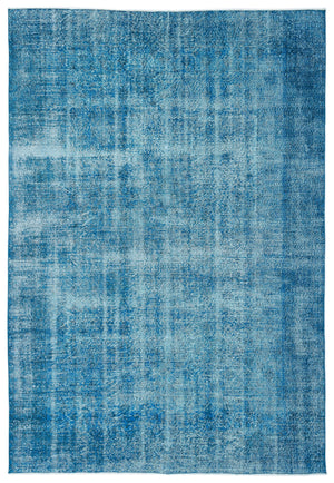 Turquoise Over Dyed Vintage Rug 7'1'' x 10'6'' ft 216 x 320 cm