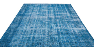 Turquoise Over Dyed Vintage Rug 7'1'' x 10'6'' ft 216 x 320 cm