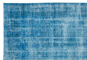 Turquoise Over Dyed Vintage Rug 7'1'' x 10'6'' ft 216 x 320 cm