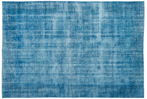 Turquoise Over Dyed Vintage Rug 7'1'' x 10'6'' ft 216 x 320 cm