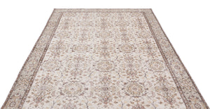 Beige Over Dyed Vintage Rug 5'10'' x 9'11'' ft 179 x 302 cm