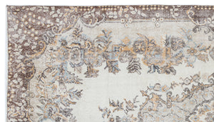 Beige Over Dyed Vintage Rug 5'6'' x 9'7'' ft 168 x 292 cm