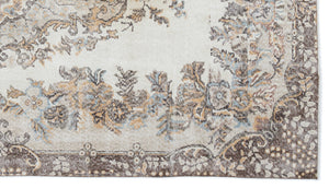 Beige Over Dyed Vintage Rug 5'6'' x 9'7'' ft 168 x 292 cm