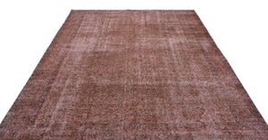Brown Over Dyed Vintage Rug 6'8'' x 10'4'' ft 202 x 316 cm