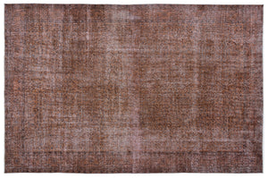 Brown Over Dyed Vintage Rug 6'8'' x 10'4'' ft 202 x 316 cm