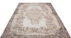Beige Over Dyed Vintage Rug 5'12'' x 9'11'' ft 182 x 302 cm
