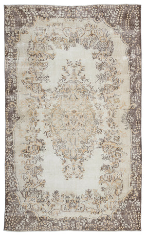 Beige Over Dyed Vintage Rug 5'12'' x 9'11'' ft 182 x 302 cm