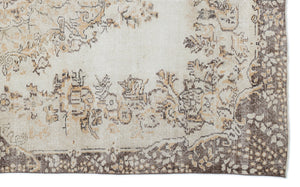Beige Over Dyed Vintage Rug 5'12'' x 9'11'' ft 182 x 302 cm