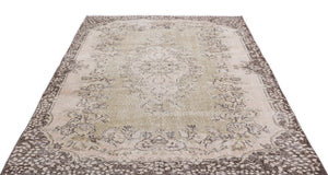Beige Over Dyed Vintage Rug 5'8'' x 9'2'' ft 172 x 280 cm