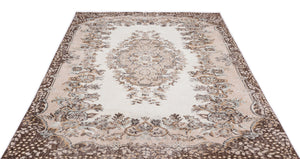 Beige Over Dyed Vintage Rug 5'5'' x 8'11'' ft 166 x 271 cm