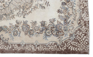 Beige Over Dyed Vintage Rug 5'9'' x 9'6'' ft 175 x 290 cm