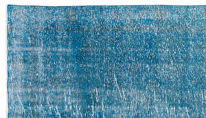 Turquoise Over Dyed Vintage Rug 5'5'' x 9'9'' ft 165 x 298 cm