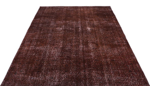 Brown Over Dyed Vintage Rug 5'7'' x 9'2'' ft 171 x 280 cm