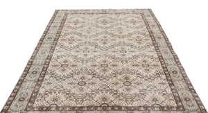 Beige Over Dyed Vintage Rug 5'7'' x 9'6'' ft 170 x 290 cm