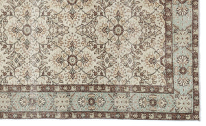 Beige Over Dyed Vintage Rug 5'7'' x 9'6'' ft 170 x 290 cm