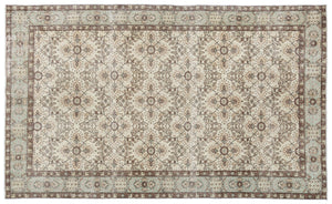 Beige Over Dyed Vintage Rug 5'7'' x 9'6'' ft 170 x 290 cm