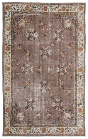Naturel Over Dyed Vintage Rug 6'6'' x 10'6'' ft 198 x 319 cm