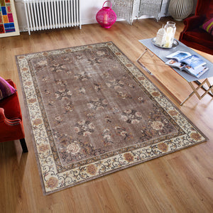 Naturel Vintage Rug I Traditional Design Rug | Turkish Rug | Hand Weaving Rug | Living Room Rug | Wool Rug | Vintage Rug | Tumbled Rug | Naturel Rug | Boho Rug I 6'6'' x 10'6'' ft 198 x 319 cm