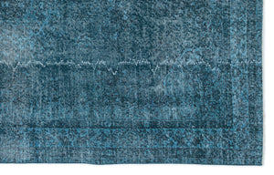 Turquoise Over Dyed Vintage Rug 5'7'' x 8'11'' ft 171 x 272 cm