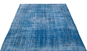 Turquoise Over Dyed Vintage Rug 4'10'' x 8'0'' ft 148 x 244 cm