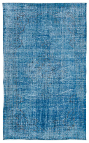 Turquoise Over Dyed Vintage Rug 4'10'' x 8'0'' ft 148 x 244 cm