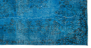 Turquoise Over Dyed Vintage Rug 5'2'' x 10'0'' ft 158 x 305 cm