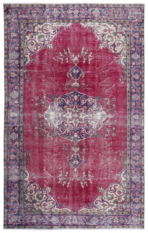 Naturel Over Dyed Vintage Rug 6'5'' x 10'2'' ft 195 x 311 cm