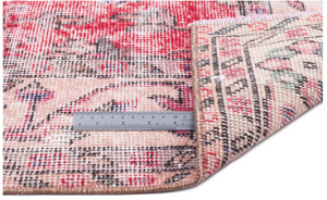 Retro Design Floral Over Dyed Vintage Rug 5'9'' x 9'6'' ft 176 x 290 cm