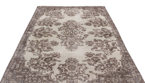 Beige Over Dyed Vintage Rug 5'6'' x 9'2'' ft 168 x 280 cm