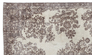 Beige Over Dyed Vintage Rug 5'6'' x 9'2'' ft 168 x 280 cm