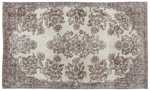 Beige Over Dyed Vintage Rug 5'6'' x 9'2'' ft 168 x 280 cm