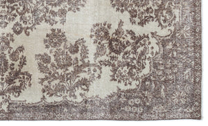 Beige Over Dyed Vintage Rug 5'6'' x 9'2'' ft 168 x 280 cm