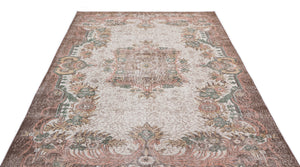 Beige Over Dyed Vintage Rug 5'10'' x 9'6'' ft 177 x 290 cm