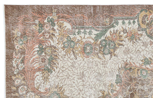 Beige Over Dyed Vintage Rug 5'10'' x 9'6'' ft 177 x 290 cm