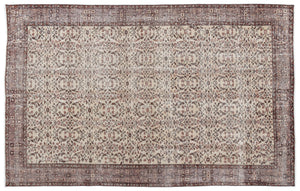 Beige Over Dyed Vintage Rug 5'5'' x 8'5'' ft 164 x 257 cm