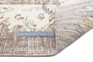 Beige Over Dyed Vintage Rug 5'8'' x 9'11'' ft 173 x 302 cm